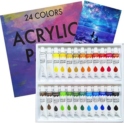 China Color Non-Toxic Acrylic Acrylic Paint Set 24 Colors Perfect For Rich Non-Toxic Pigments for sale