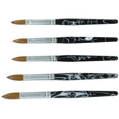 China NAIL New 5Pcs Nail Art Brush Set with Marbling Handle Acrylic Nail Coating Brush Polish Details Manicure Painting Drawing Tools (8/10/1 for sale