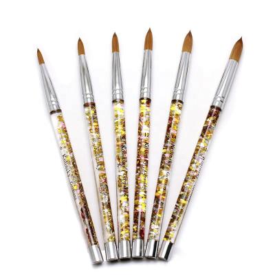 中国 2022 Professional Liquid Sand Nail Art Brush Liquid Glitter Handle Kolinsky Acrylic Glitter Brush 販売のため