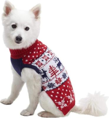 China Cartoon Reindeer Pet Cat Winter Knitwear Warm Clothes Dog Sweaters Viable Christmas for sale