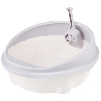 China Viable Large Size Toilet Tray With Poop Scoop Wholesale Kitten Cat Litter Box Semi-enclosed Cat Litter Box Plastic Cat for sale