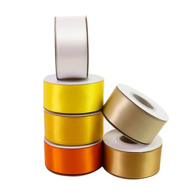 China Recyled 100 Yards White Satin Ribbon 3/8 Volume 1.5 Inch Double Face Satin Ribbon 38mm Wide Satin Ribbon for sale