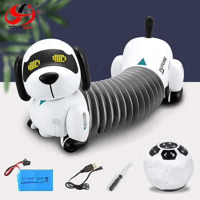 China Hot Sale RC Model Electronic Robotic RC Puppy Pet Programmable RC Stunt Robot Dog With Sound For Kids RC Toys for sale