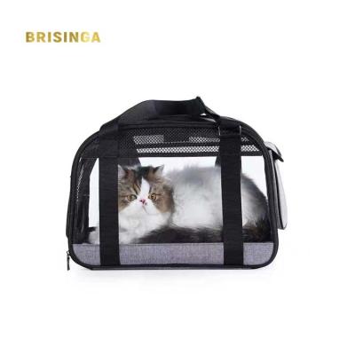 China Breathable Dog Carrier Pet Airline Approved Luxury Cat Bag For Pet With Fleece Mat Pet Carrier Purse Tote Durable For Small Animals for sale