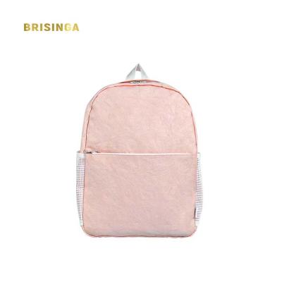 China Wholesale Eco Friendly Reusable Recycled Tyvek Paper Kraft Waterproof Two Color Washable Backpack for sale