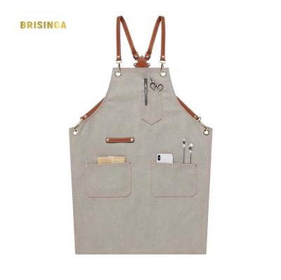 China OEM High Quality Beverage/Food Apron Front Sink With Leather Strap Cheap Wholesale Aprons for sale