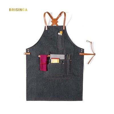 China New Customized Logo Apron Sink Kitchen Beverage/Food Bartender Apron Black Bartender Farrier Apron for sale