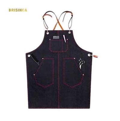 China Restaurant Drinks/Food Restaurant Vintage Apron Leather Straps Wholesale BBQ Apron Washable Reusable for sale