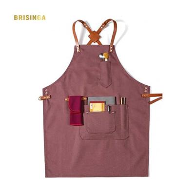 China Custom high quality drinks/food denim apron printing workshop apron with leather sexy aprons for sale