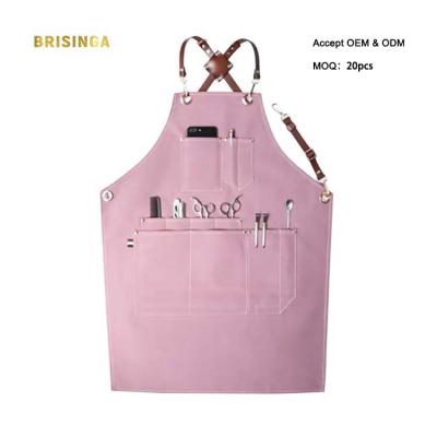 China Drink/Food Woman Salons Apron Hairdresser Uniforms White Cooking Custom Apron Logo Grooming Aprons for sale