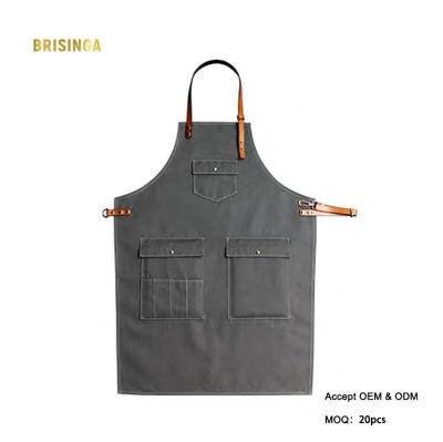 China Origins Hot Sale Drink/Food Apron With Leather Strap Carpenter Waterproof Apron Baker Apron Unisex 3-5days 77*68cm 50pcs Adjustable Cotton for sale