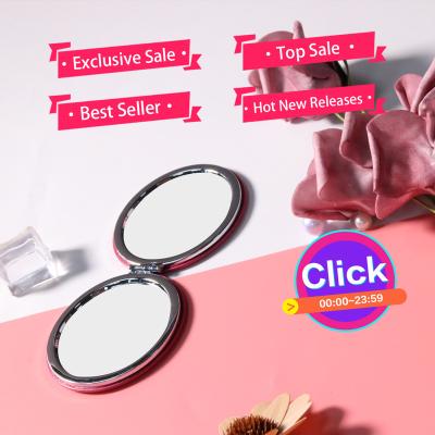 China Special Magnifying Price Personalized Custom Made 1X 2X Magnifying Mini Mirror Pocket Round PU Leather Compact Mirror Makeup Best Manufacturers for sale