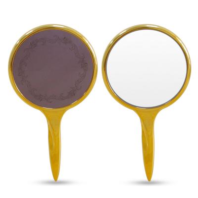 China Custom Mini Portable Handheld Custom Handle Small Cosmetic Plastic Round Hand Mirror for Wholesale for sale