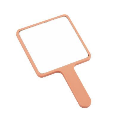 China Wholesale Mini Small Custom Compact Pocket Lovely Plastic Square Hand Held Makeup Mirror Handle With Logo for sale