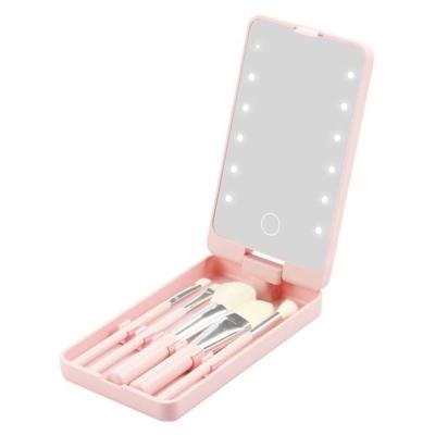 China 360-degree Rotation Dolphin Mirror Sales 02 Professional Led Vintage Makeup Brush Private Label With Led Light Mirror Makeup Best Supplier for sale