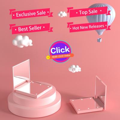 China Lighted Event Specials Pocket Personalized Private Label LED Mini Custom Square Compact Makeup Mirror Best Suppliers for sale