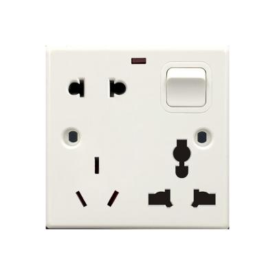 China cheap price 250V 13A 8 pin universal multi socket outlet and switch with lamp S2.1-17 for sale