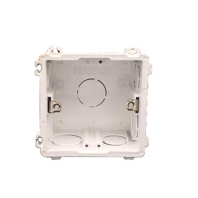 China New PVC 2021 Anti Fire Plastic Material Factory Price 85*85mm White Color PVC Wall Switch Box for sale