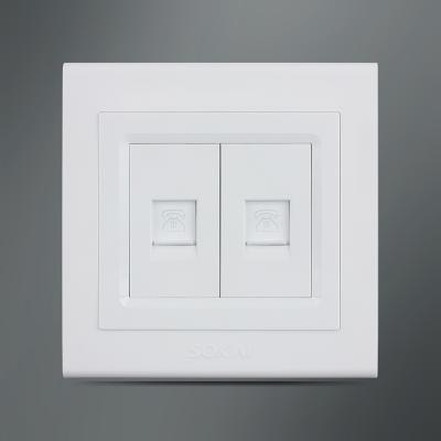 China Foshan Factory Equipment Wall Socket 2 Data PC Computer Two Port Electrical Outlet S9.0-45 for sale