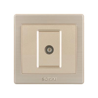 China Residential / Multi-Purpose With CB Certificate High Quality Stainless Steel Frame TV Single Port Television Socket Outlet for sale