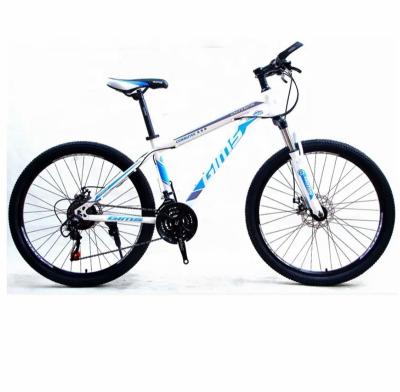 China 26 Inch Carbon Steel Frame High Rise Mountain Bike With 21 Speed ​​Dual Disc Brake for sale