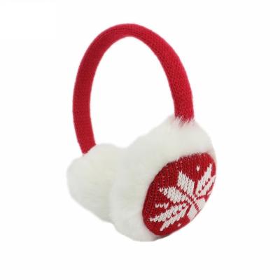 China Bunny Rabbit Fur Plush Earmuffs Logo Anorak Women Winter Knit Warmer Christmas Snow Deer Ear Cover Wholesale Custom Size for sale