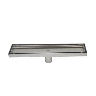 China Rustproof Hidden Linear Floor Drain Stainless Steel Floor Drain Invisible Insert Bathroom Linear Drain Rack for sale