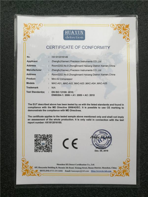 CE - Zhengfu (xiamen) Precision Instruments Co., Ltd.