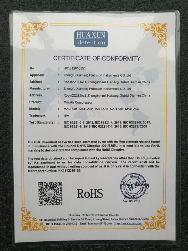 RoHS - Zhengfu (xiamen) Precision Instruments Co., Ltd.