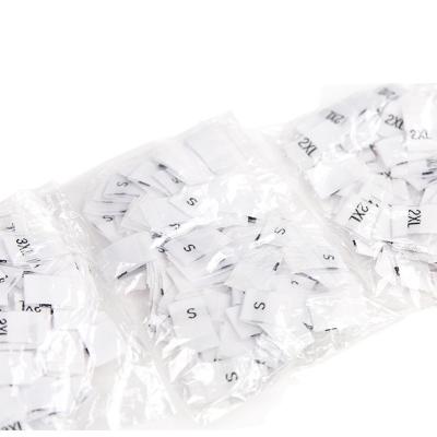 China white xs s m l washable straight cut woven t shirt satin fabric size label sizing labels for sale