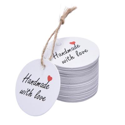 China High Quality Recyled Thank You Paper Tag Gift Price Tag For Wedding And Party With Strings for sale