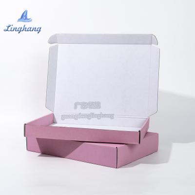 China Custom Logo Pink Corrugated Mailer Cardboard Materials Recycled Packaging Paper Mailing Postal Mailing Cardboard for sale