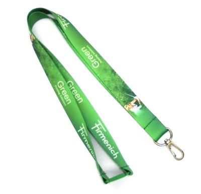 China Green Heat Transfer Lanyard With Metal Spring Hook For MP3 for sale