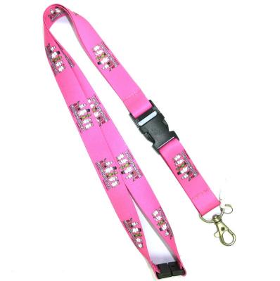 China Pink Dye Sublimation Card Holder Lanyard , Breakaway Safety Lanyard for sale