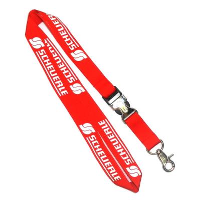 China Red Flat Polyester Lanyard Neck Strap For Sport Games Work ID for sale