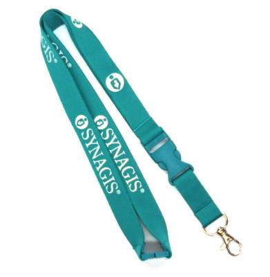 China Custom 20mm Green Flat Polyester Lanyard For Camera / ID Card for sale