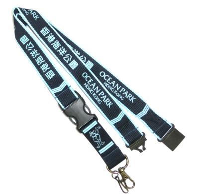 China Eco Friendly Flat Polyester Lanyard Neck Strap With Buckle For College for sale