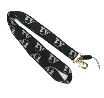 China Promotional Gift Custom Woven Lanyards With Mobile Phone Holder for sale