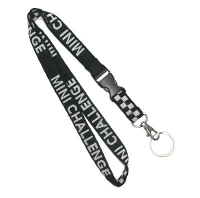 China 100% Polyester Custom Woven Lanyards With Key Ring For Card Holder for sale