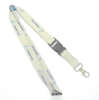 China White Polyester Custom Woven Lanyards For Company ID Holder for sale