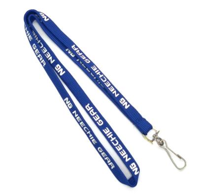 China 900x10 Blue Tubular Lanyard , Sports Lanyards With Swivel J-hook for sale