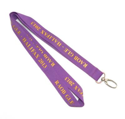 China Promotional Eco Friendly Lanyards With Metal Egg Hook , 900 x 20mm Purple for sale