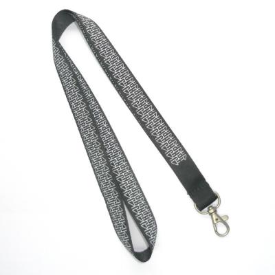 China Custom Grey ID Neck Lanyard With Hook , Nylon Card Holder Rope for sale