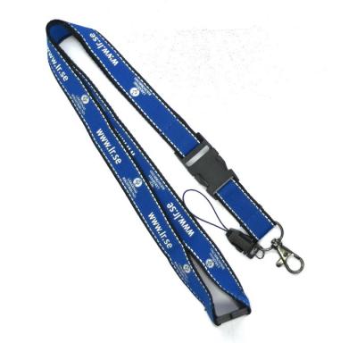 China Blue Mobile Phone Reflective Lanyard With Buckle For Visitor for sale