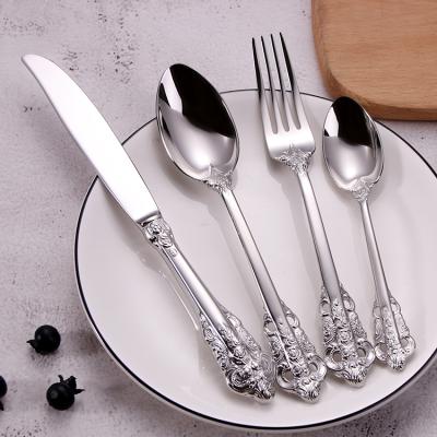 China Viable Royal Silver Plated Flatware Stainless Steel Spoon Silver Plated Flatware Set for sale