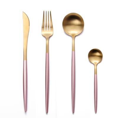 China Wholesale Viable Cutipol Cutipol Rose Gold Spoon Fork 4Pcs Cutlery Set Restaurant Stainless Steel Dinnerware Sets for sale