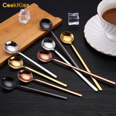 China Long Lasting Stainless Steel Plated Brass Teaspoon For Coffee Gold Tea Korean Cute Spoon for sale