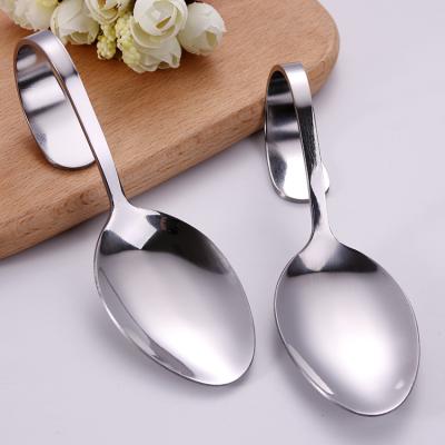 China Amazon SUS 410 Stainless Steel Sample Curved Handle Hot Selling Viable Hot Selling Hanging Spoon for sale