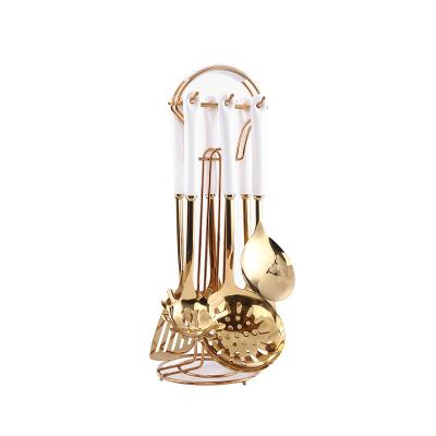 China 2021 New Viable Wholesale Gold 7 Pcs Kitchen Accessories Luxury Set Kitchen Accessories for sale