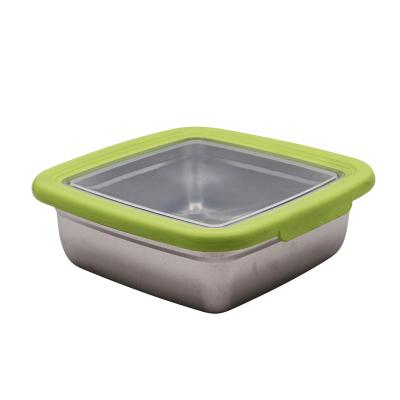 China Viable Wholesale Custom Eco Friendly Storage Set Metal Food Container Lunch Box Bento Stainless Steel Lunch Box for sale